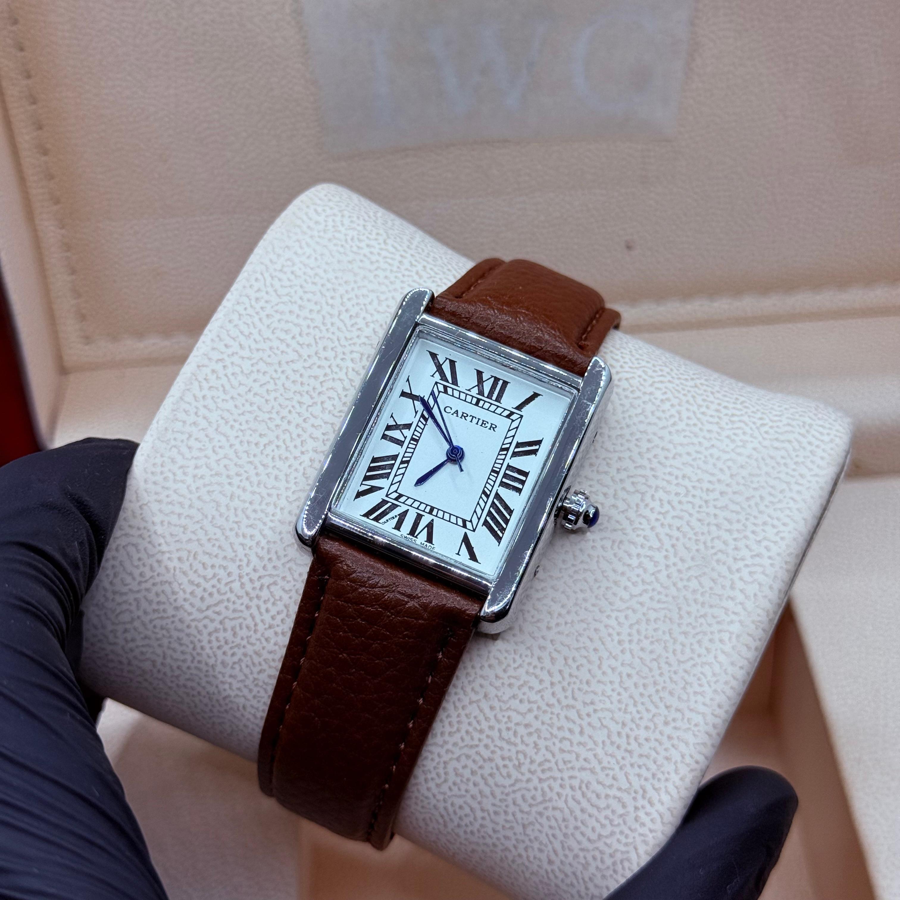 cartier TANK brown with white dial, old money