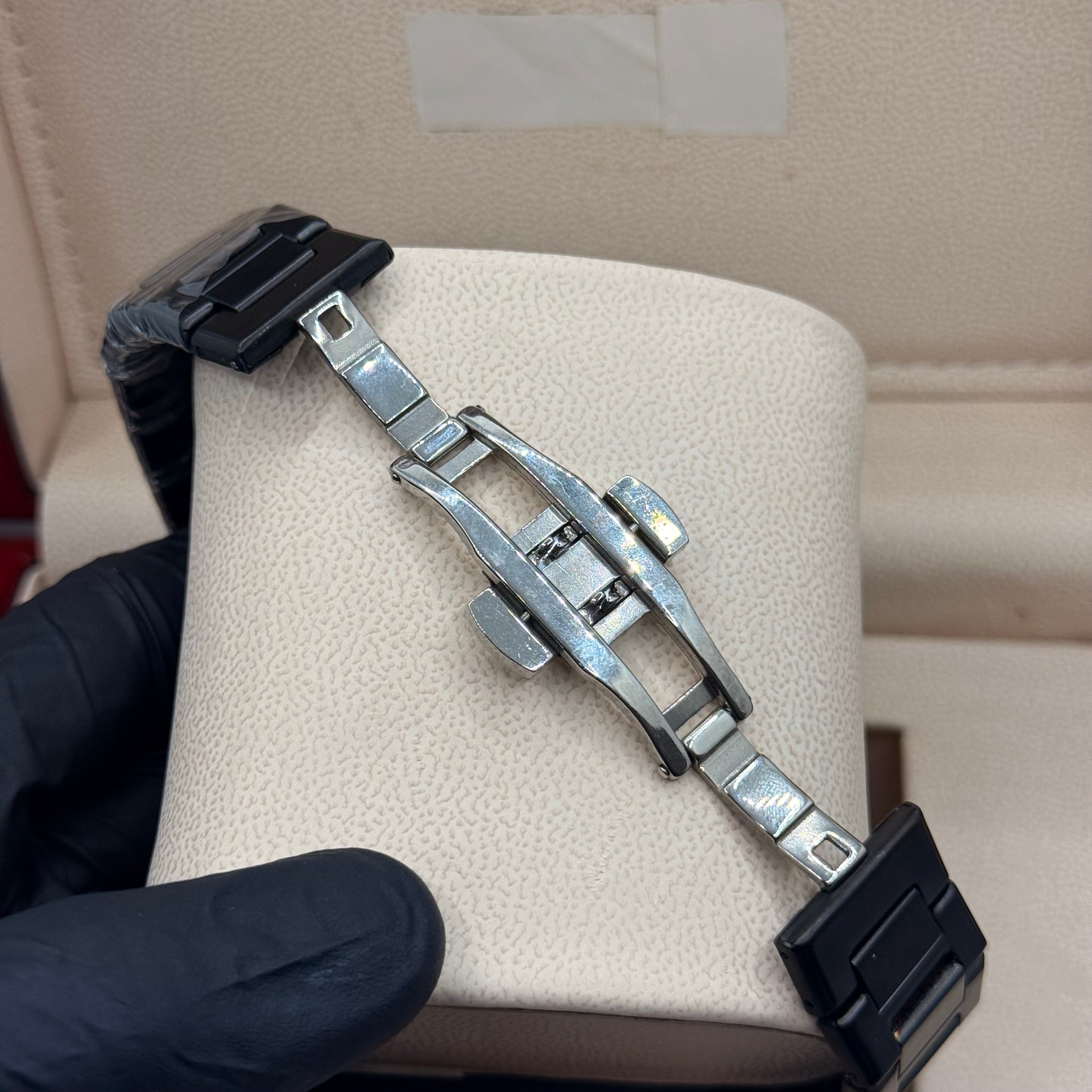 Black Aura stain less steel  black with marble dial