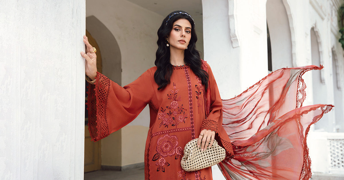 3 Piece Unstitched Embroidered Cambric Suit | MPT-2701-B