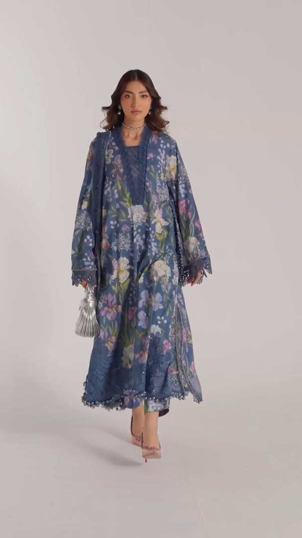 3 Piece Unstitched Embroidered Cambric Suit | MPT-2708-B